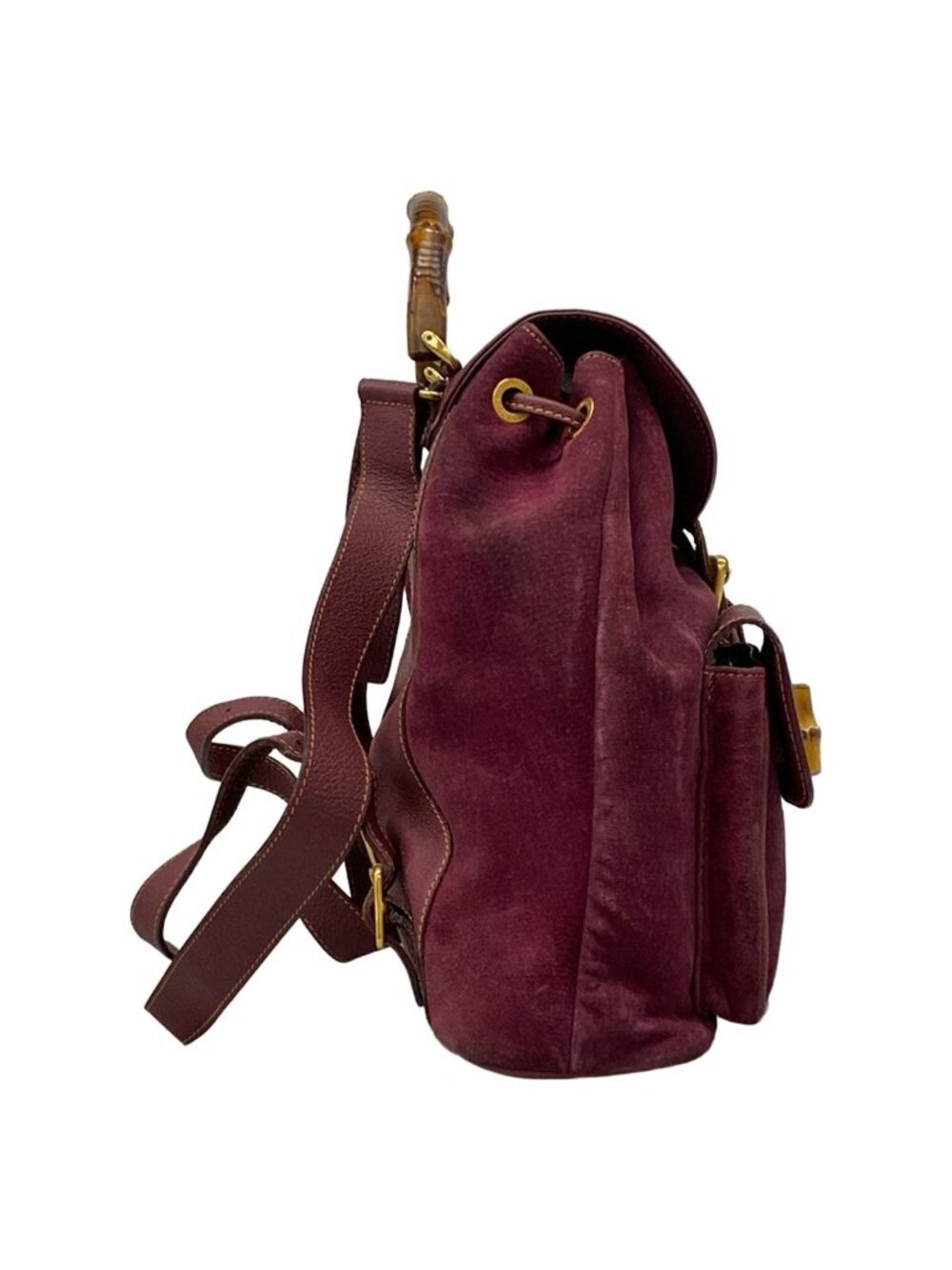 Gucci Backpack Bamboo Purple Leather - Picture 2 of 14